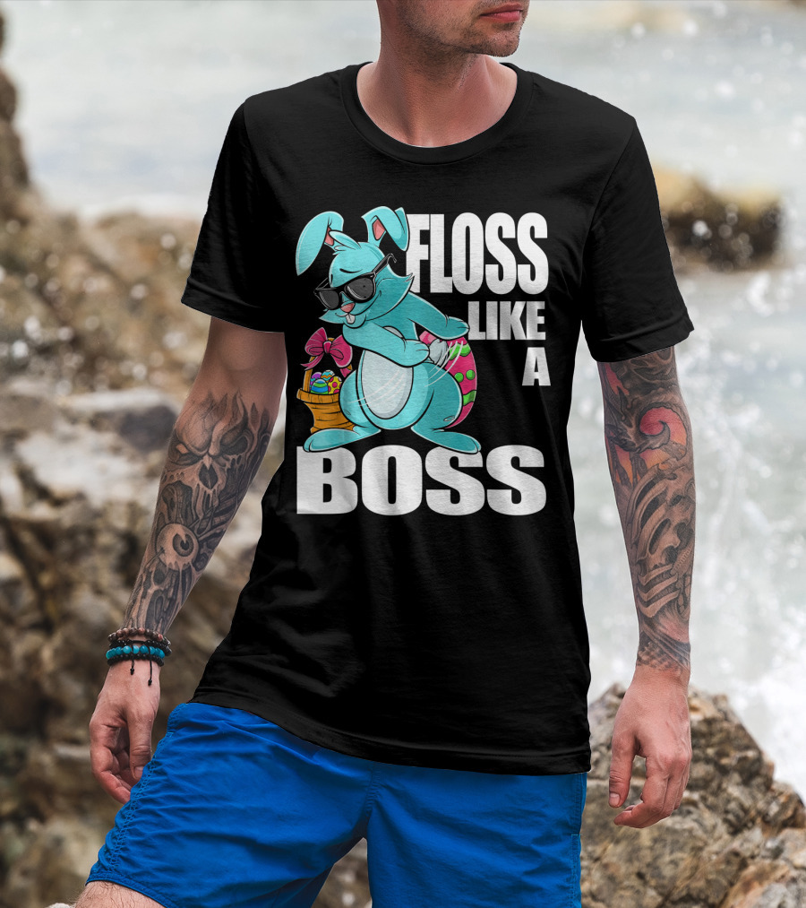 FLOSS LIKE A BOSS Flossing Bunny Easter T-Shirt
