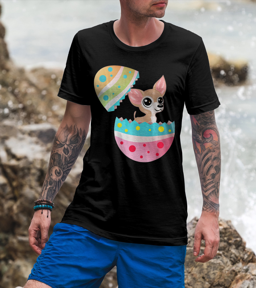 Chihuahua Easter Egg Funny Chihu Happy Surprise T-Shirt