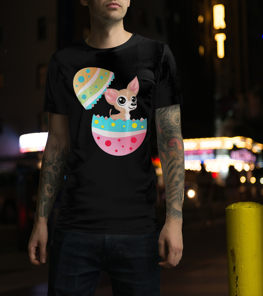 Chihuahua Easter Egg Funny Chihu Happy Surprise T-Shirt