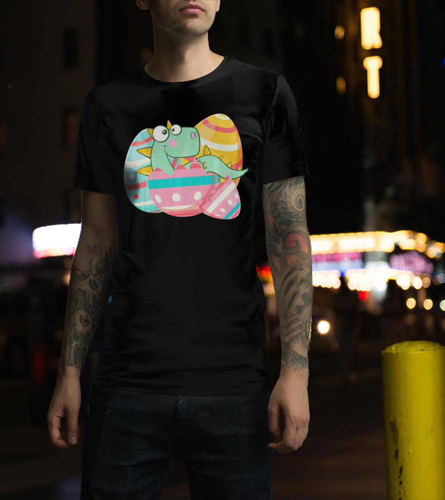 Easter Dino In Colorful Eggs T-Shirt