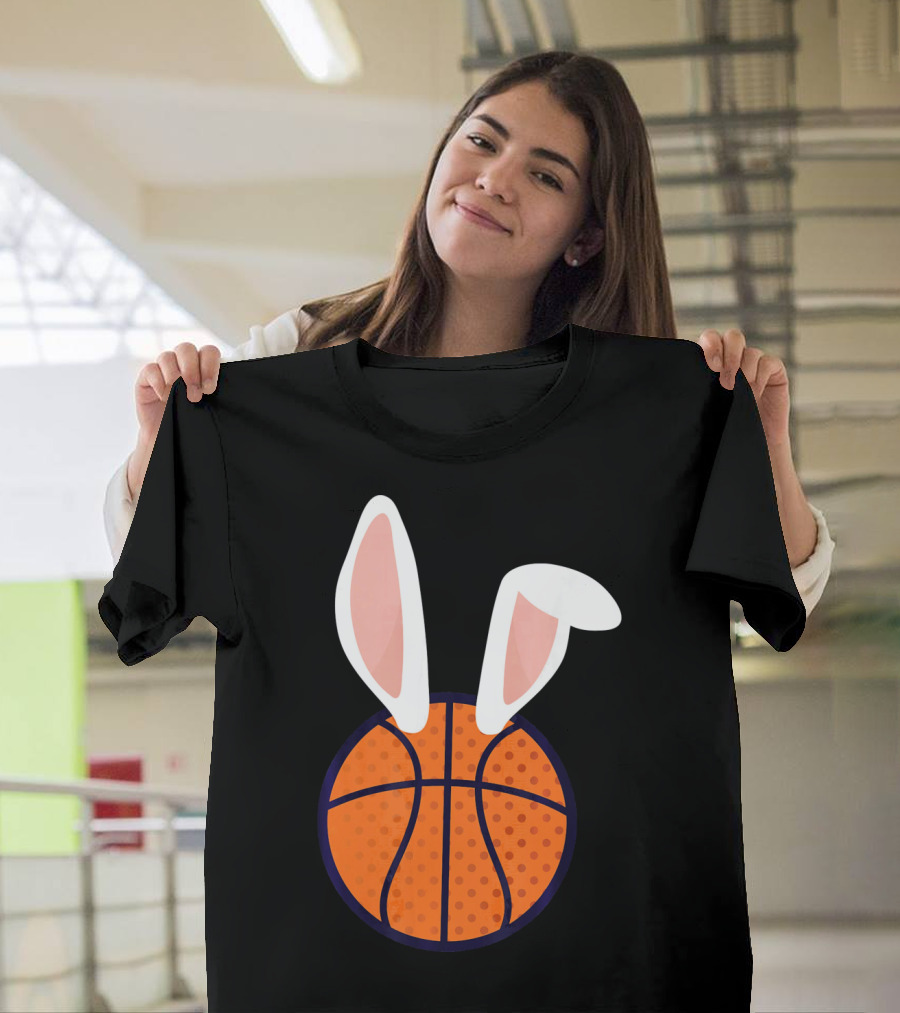 Basketball Bunny Ears Easter Slam Dunk Fun T-Shirt