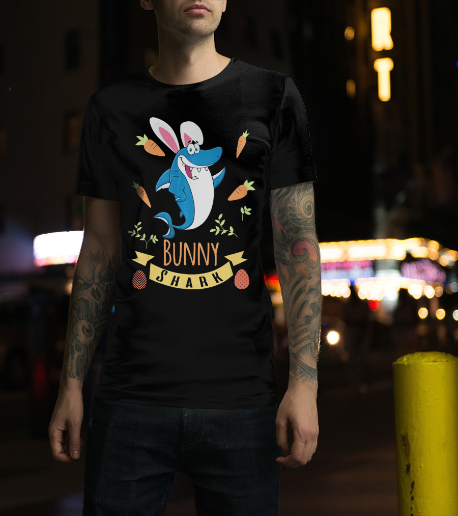 Bunny Shark Easter Carrot Egg Adventure T-Shirt