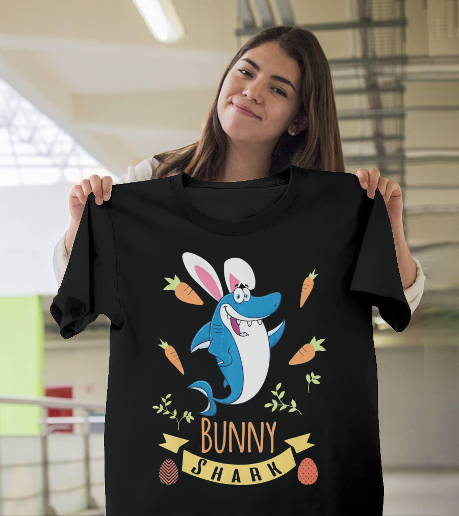 Bunny Shark Easter Carrot Egg Adventure T-Shirt