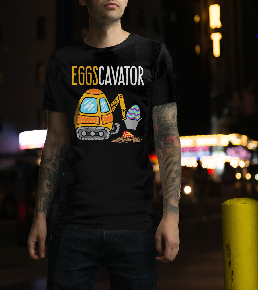 Eggscavator Kids Easter Egg-Digging Excavator Boys T-Shirt