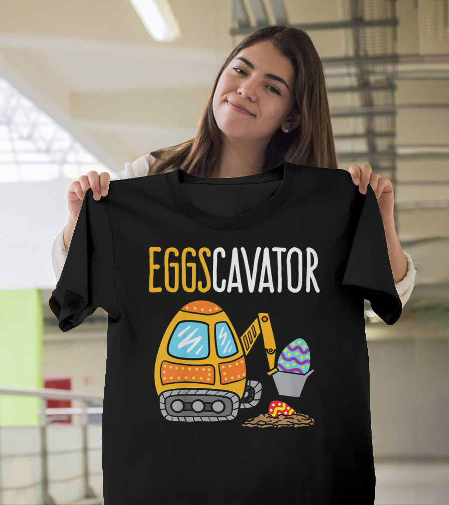 Eggscavator Kids Easter Egg-Digging Excavator Boys T-Shirt
