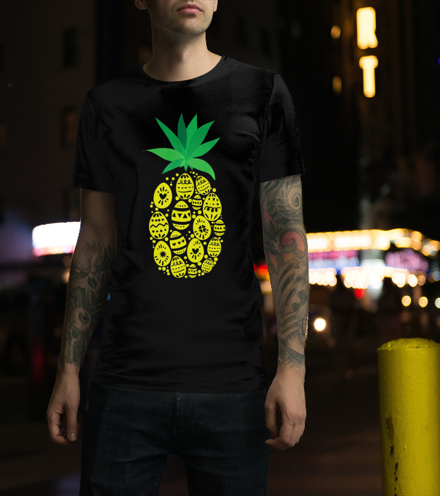 Funny Pineapple Easter Eggs Hunting East T-Shirt