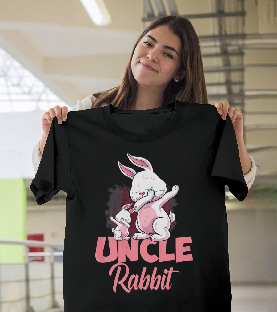 Uncle Rabbit Matching Family Bunny Playful Pink Easter T-Shirt