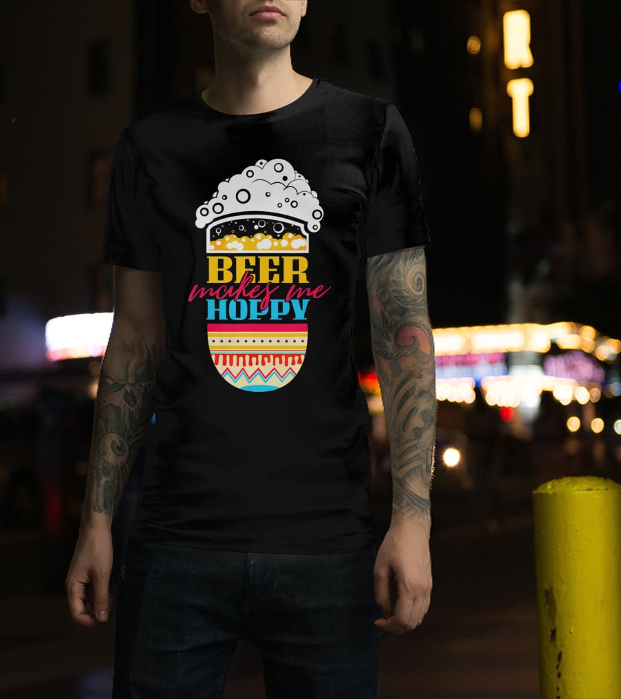 Beer Makes Me Hoppy Easter Egg Beer Foam T-Shirt