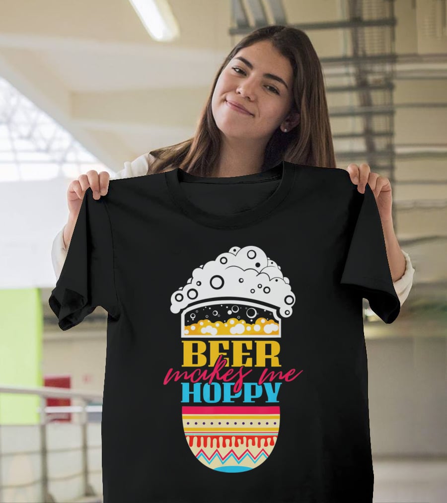 Beer Makes Me Hoppy Easter Egg Beer Foam T-Shirt