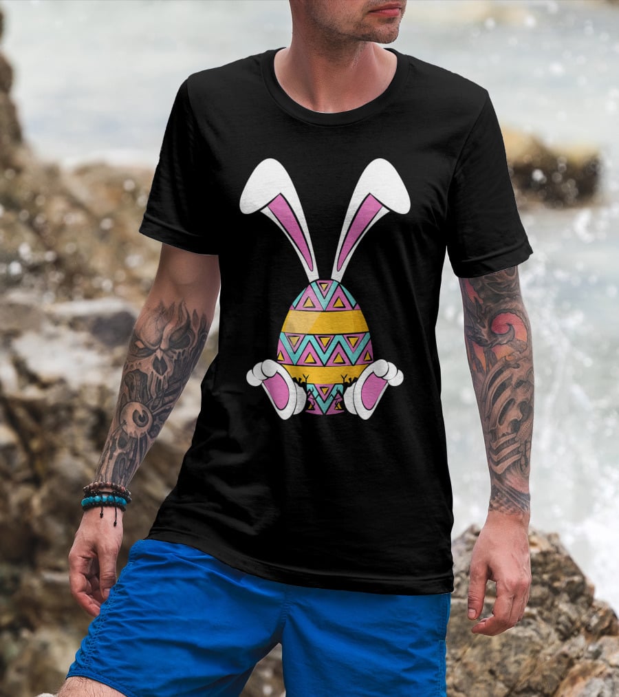 Funny Bunny Easter Egg Cute Happy Rabb T-Shirt