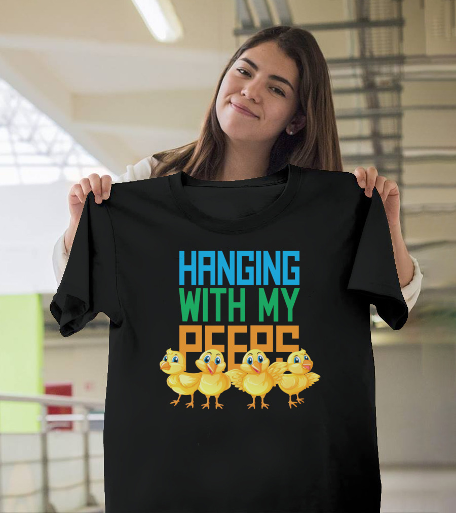 Hanging With My Peeps Easter Chicks Colors T-Shirt
