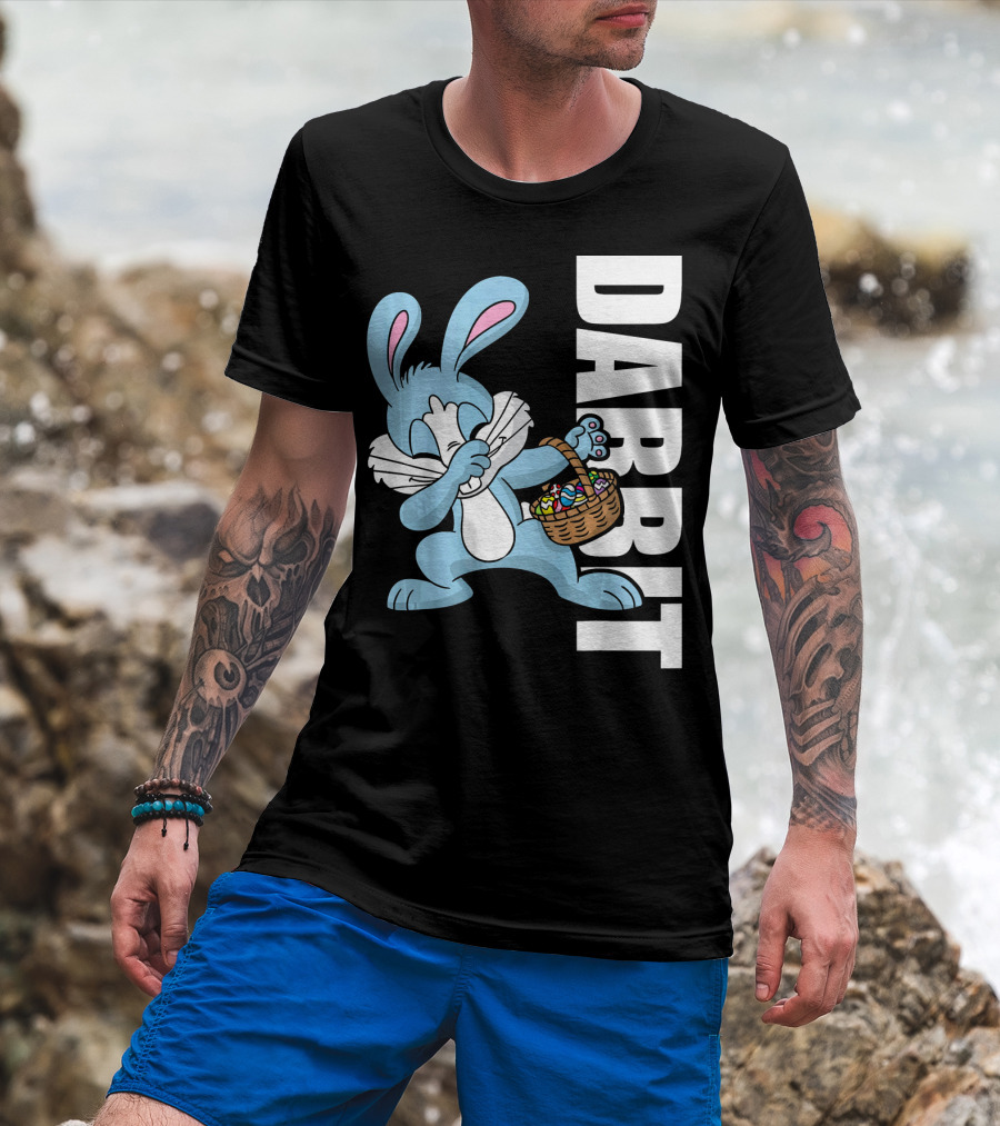 Easter Basket Stuffers Kids Dabbin Dabbit Rabbit With Eggs T-Shirt