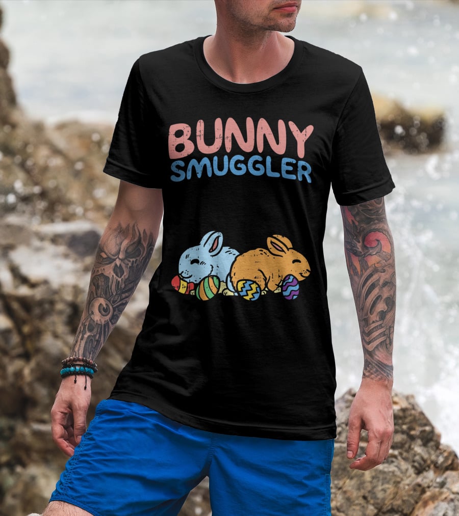 Bunny Smuggler Twins Easter Pregnancy T-Shirt