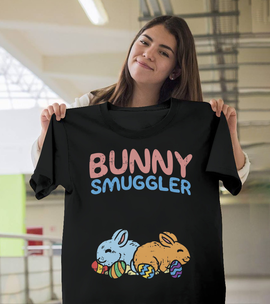 Bunny Smuggler Twins Easter Pregnancy T-Shirt