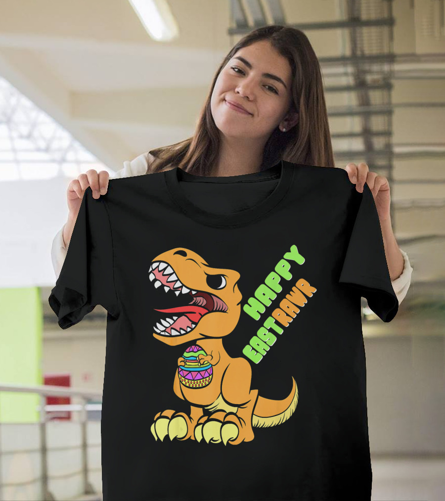 Happy Easter Rex Dinosaur Holding Egg T-Shirt