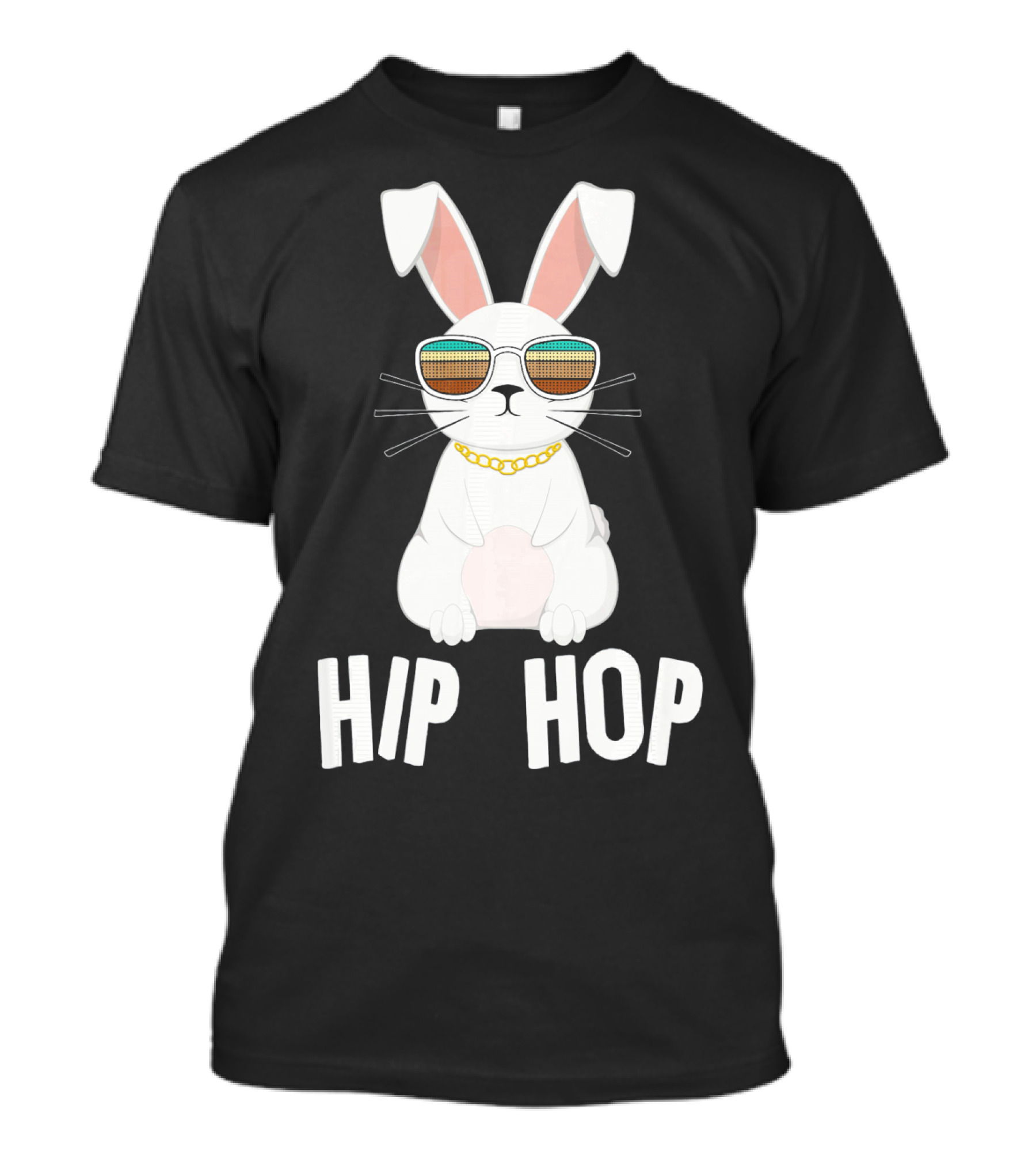 Hip Hop Bunny With Sunglasses And Gold Chain T-Shirt