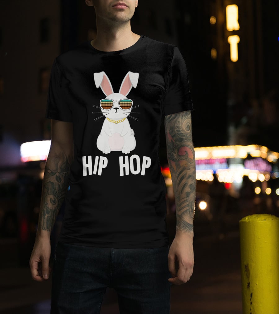 Hip Hop Bunny With Sunglasses And Gold Chain T-Shirt