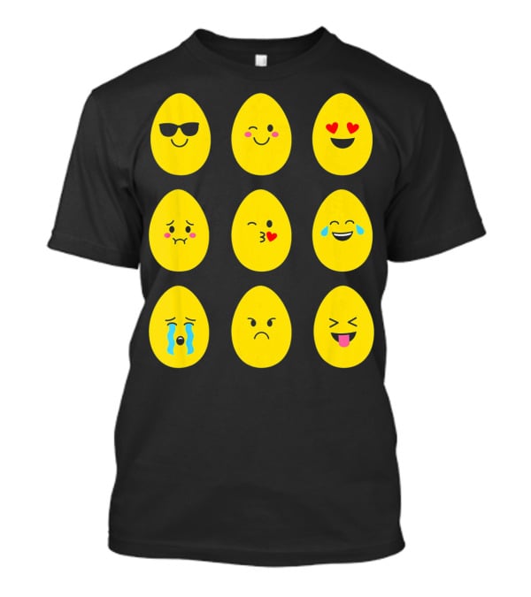 Funny Easter Emoticon Egg Faces With Expressions T-Shirt