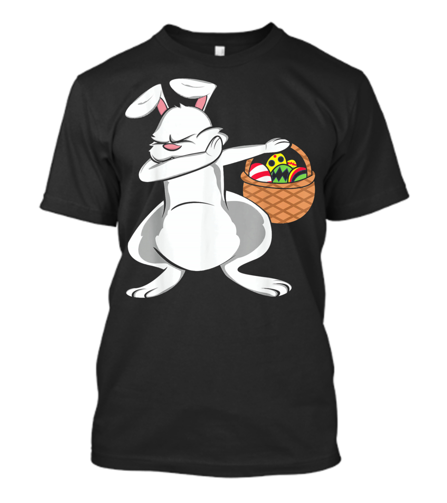 Easter Bunny Dab With Basket Of Colorful Eggs T-Shirt
