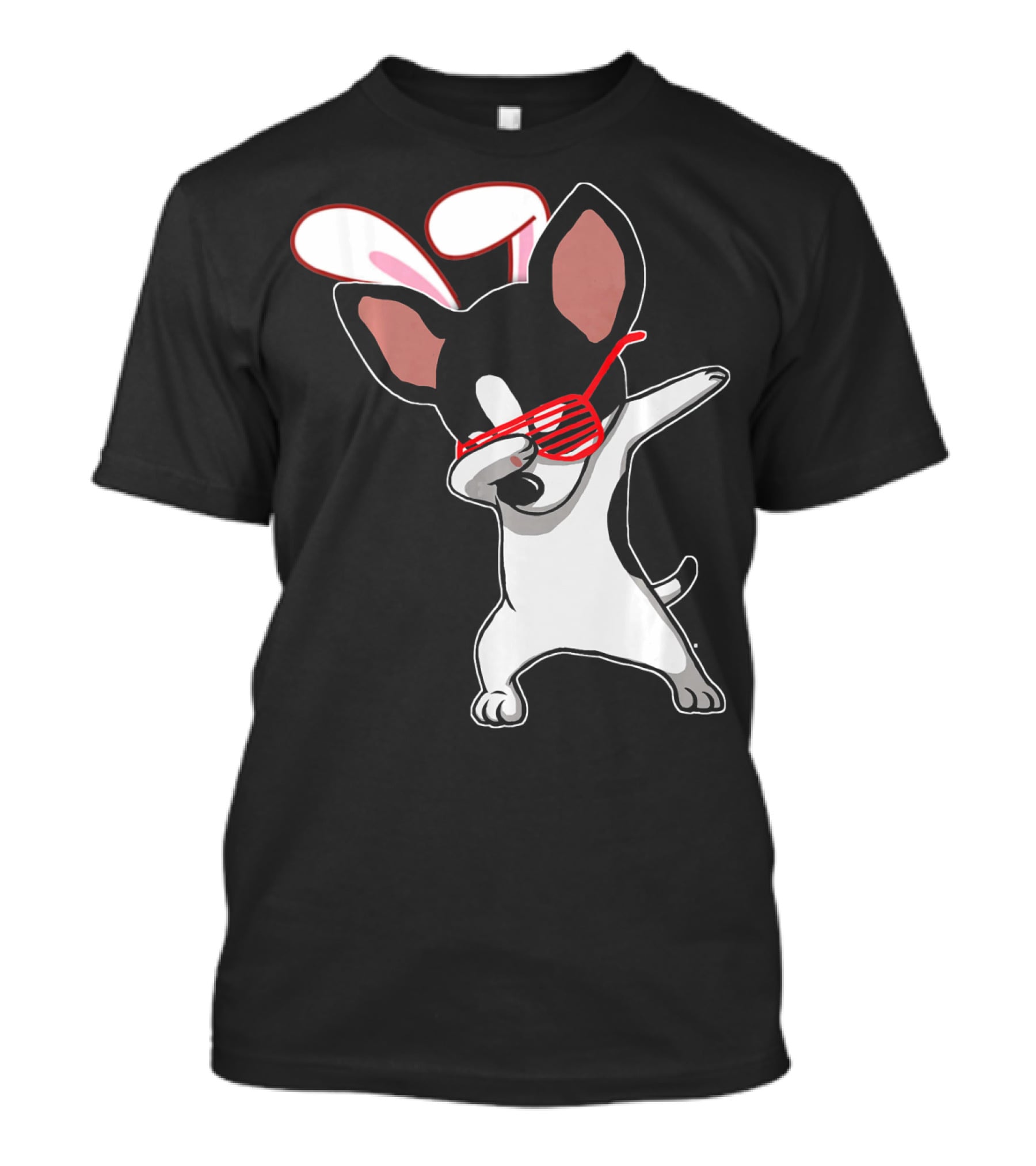Easter Bunny Dabbing Chihuahua With Bunny Ears And Sunglasses T-Shirt