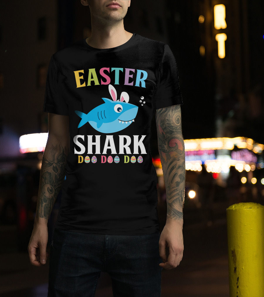 Easter Shark Bunny Do Do Do Kids Toddler T-Shirt