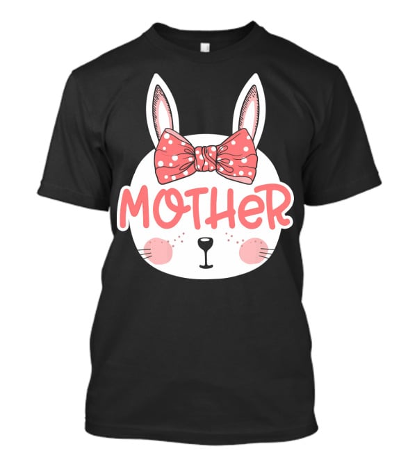 Easter Bunny Mother Pink Bow Ears Cute Face T-Shirt