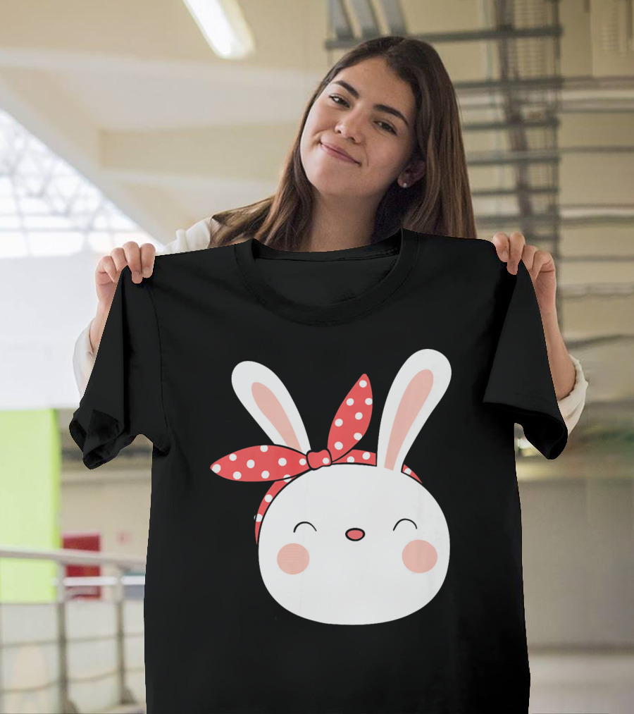 Easter Bunny with Polka Dot Headband T-Shirt
