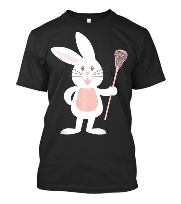 Cute Lacrosse Easter Bunny Holding Stick T-Shirt