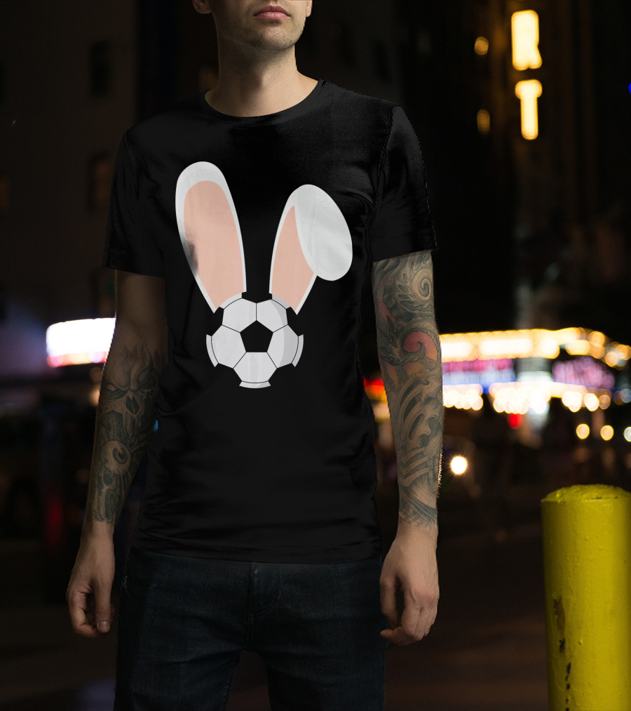 Easter Rabbit Bunny Ears Soccer Ball Combination T-Shirt