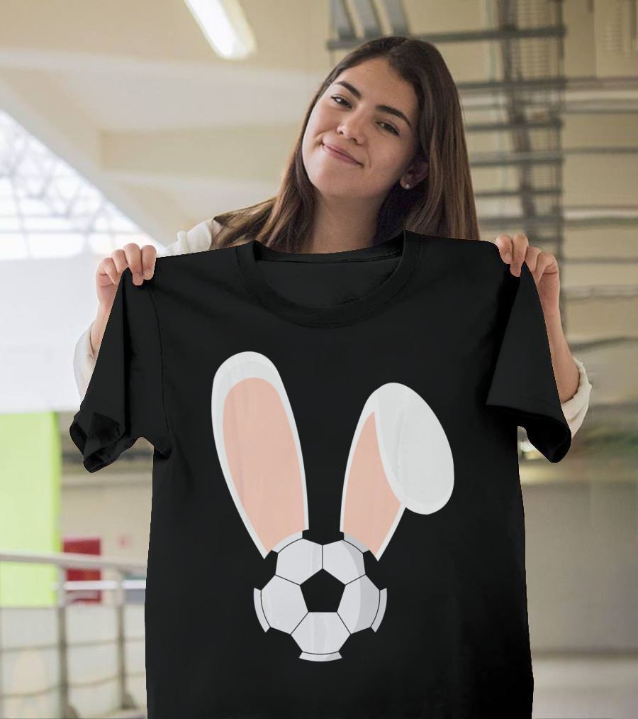 Easter Rabbit Bunny Ears Soccer Ball Combination T-Shirt