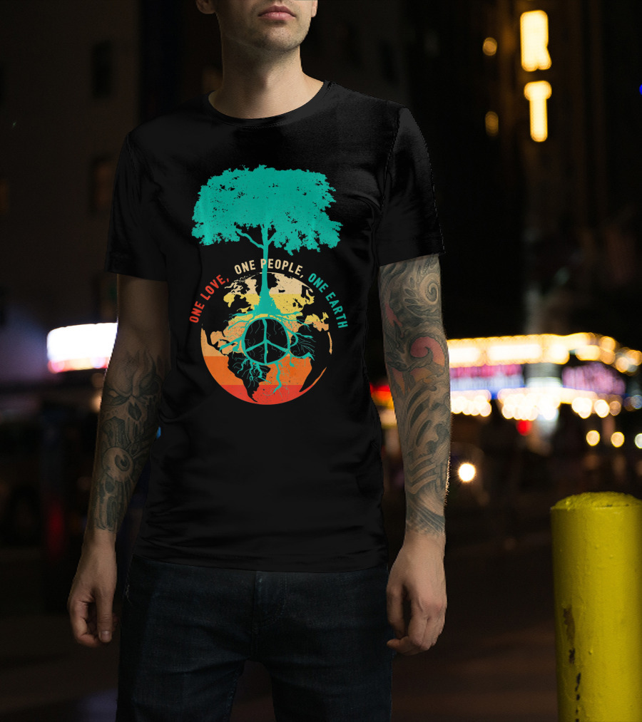 One Love One People One Earth Peace Tree T-Shirt