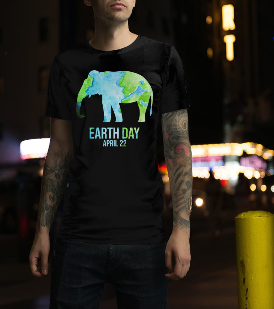 Earth Day April 22 Elephant School Event T-Shirt