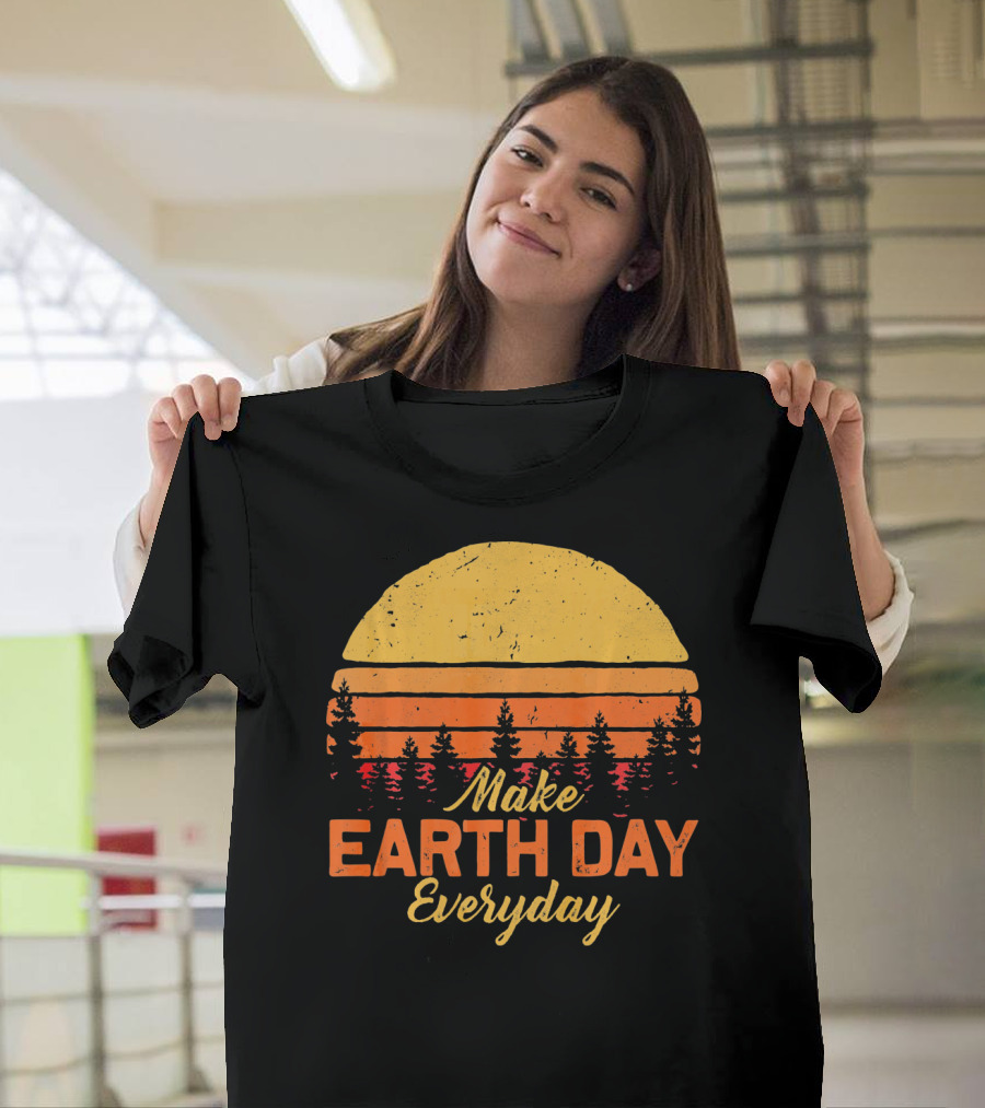 Make Earth Day Everyday Sunset Forest T-Shirt