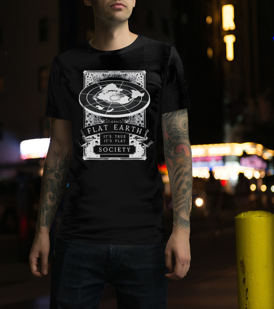 Vintage Flat Earth Society It's True It's Flat T-Shirt