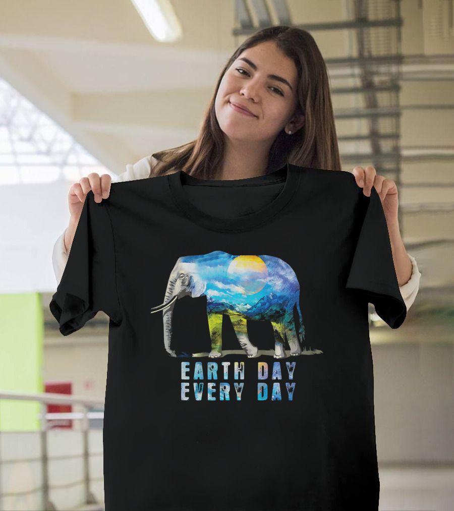 Earth Day Every Day Elephant Love T-Shirt