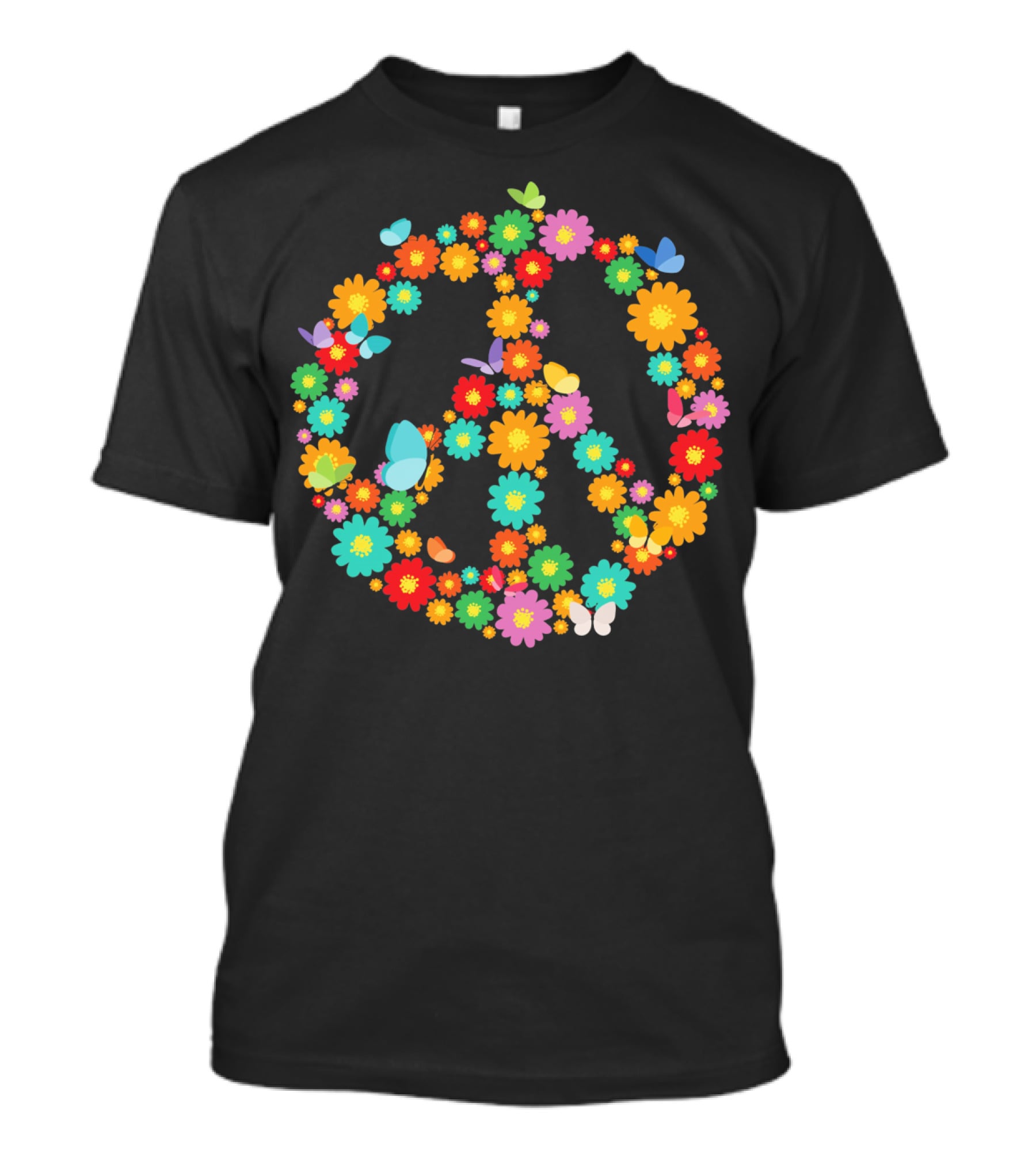 Earth Day Daisy Flower Peace Sign With Butterflies T-Shirt