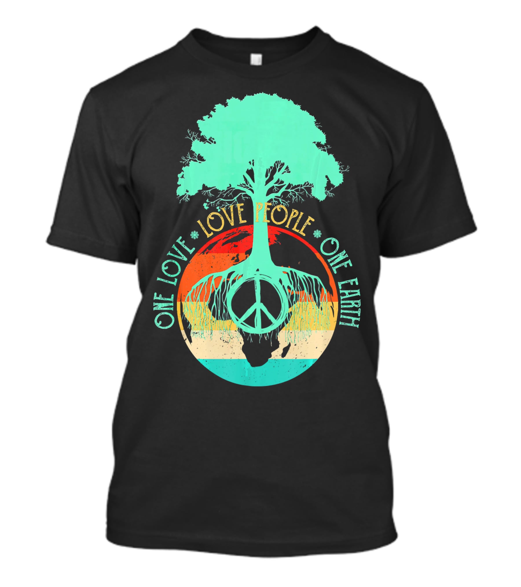 One Love People One Earth Peace Tree T-Shirt