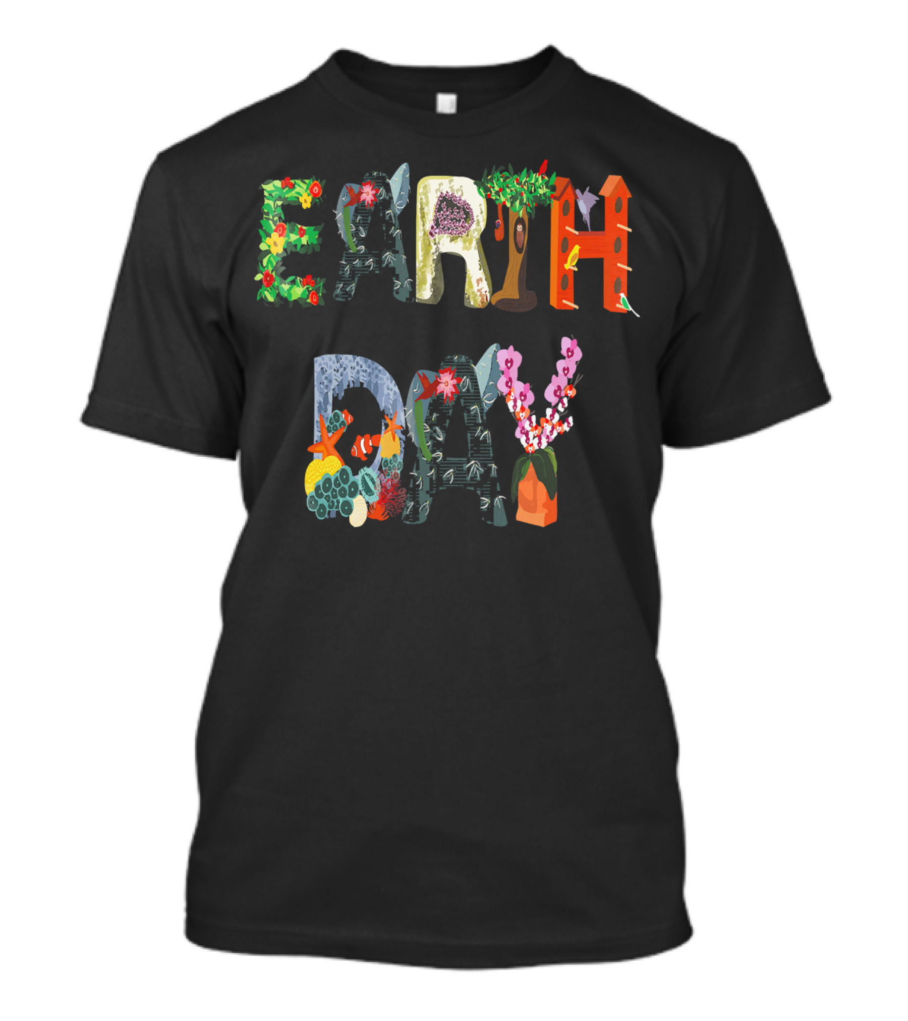National Earth Day Nature-Themed Lettering T-Shirt