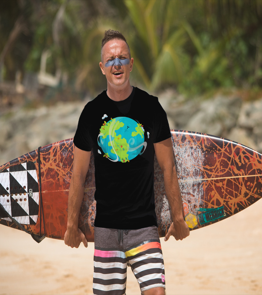 Earth Day Mother Planet Tree Dolphin Scenic Globe T-Shirt