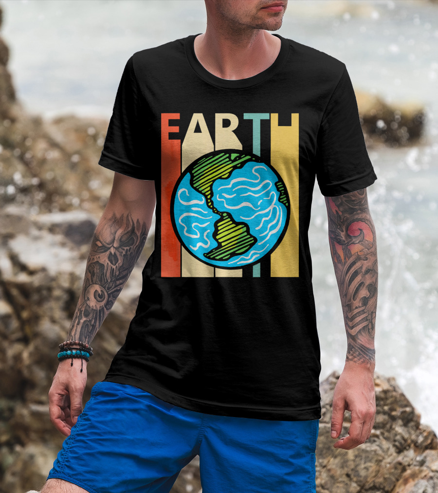 Earth Vintage Retro Planet Earth Astronomy T-Shirt
