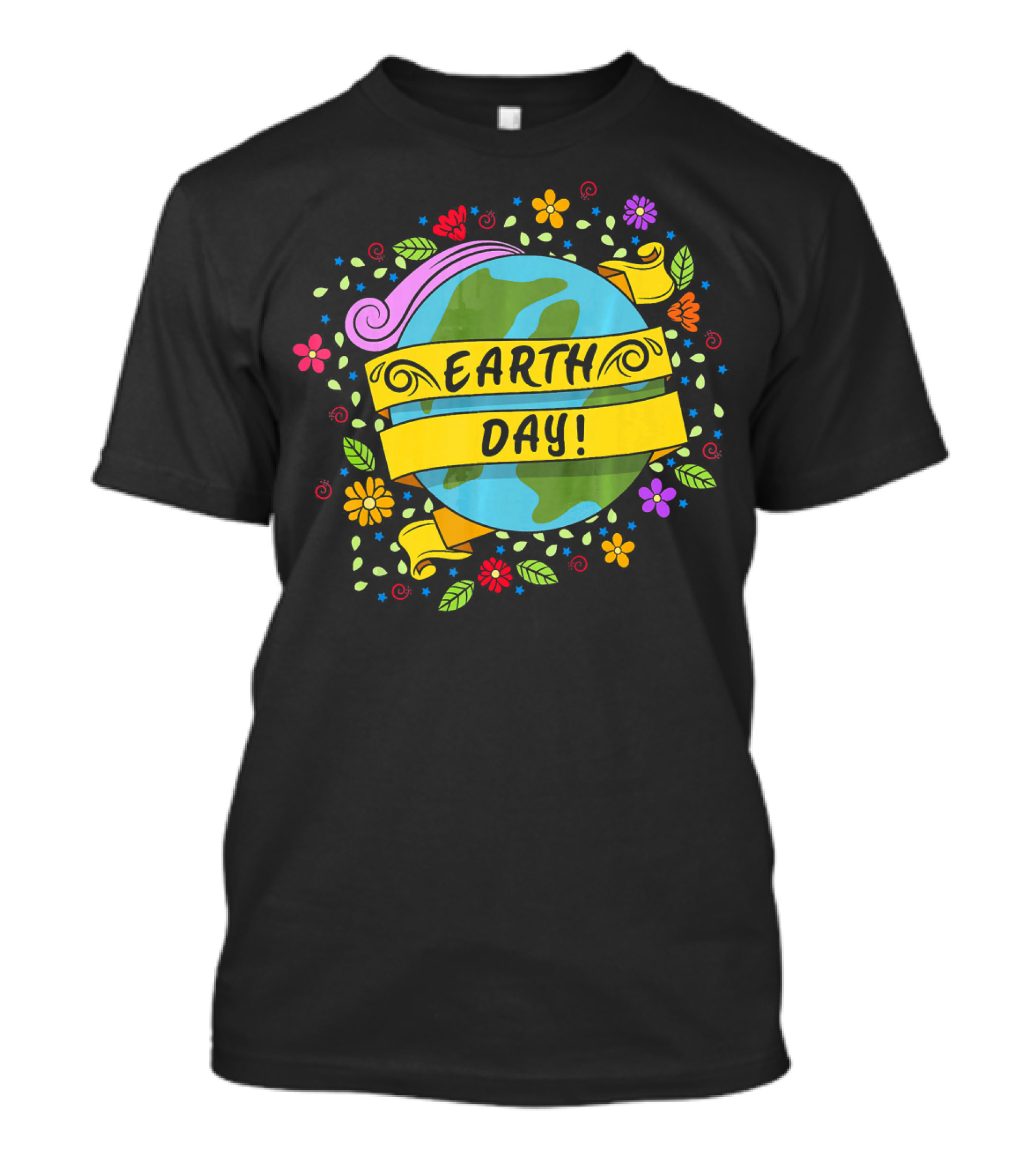 Earth Day Floral Planet Banner T-Shirt