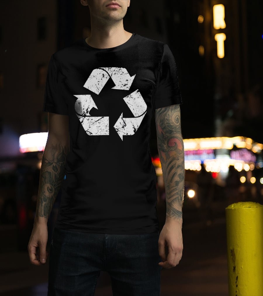 Earth Day Vintage White Recycle T-Shirt