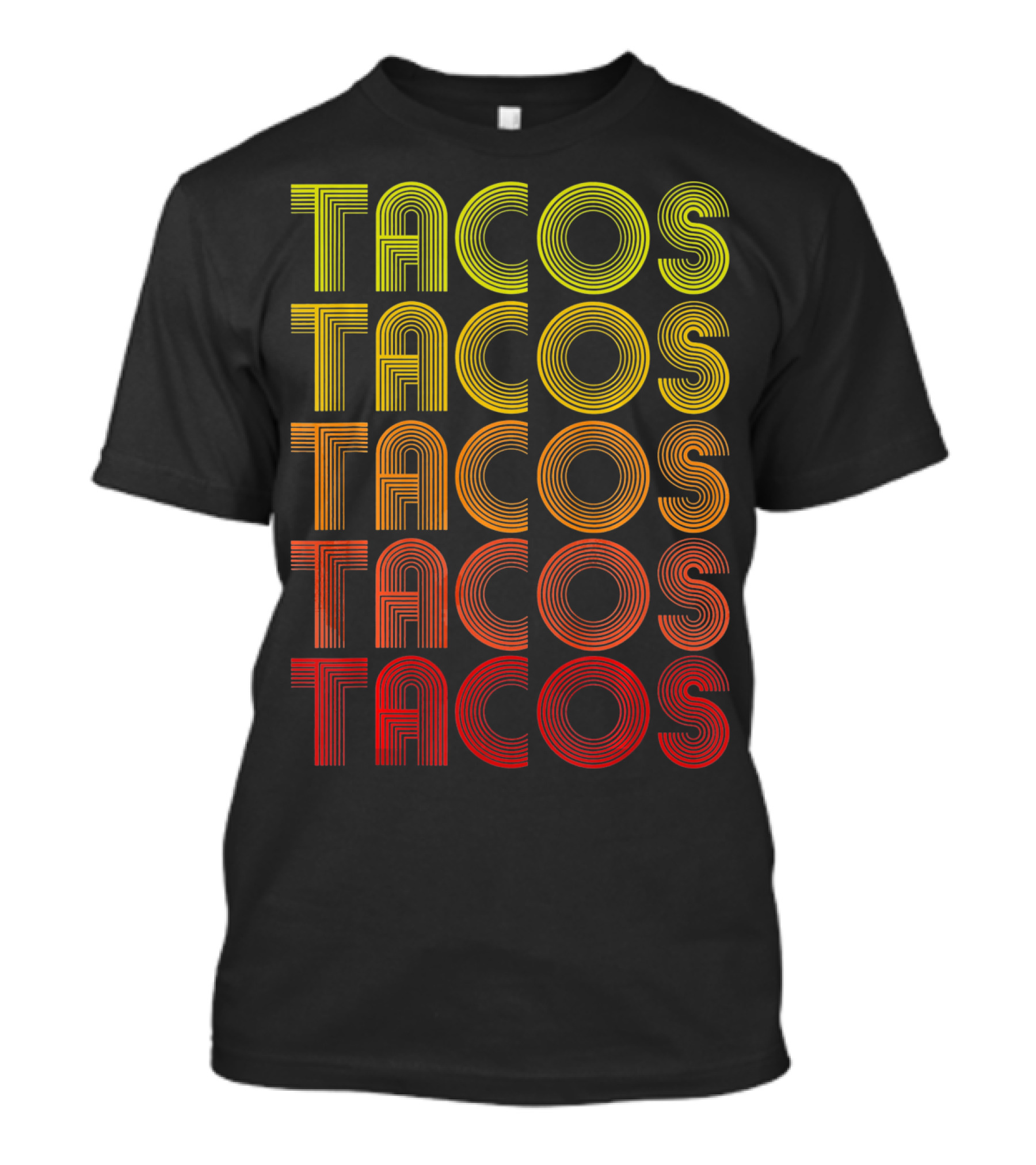 Vintage Tacos Lover Cinco De Mayo Retro Lines T-Shirt