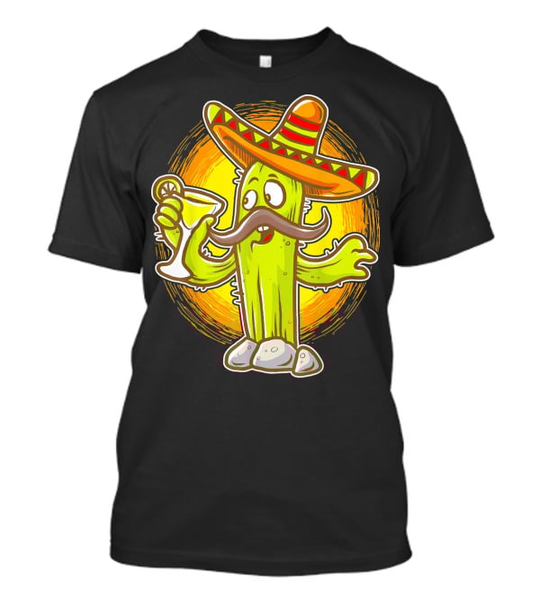 Margarita Cactus With Sombrero Cinco De Mayo Fiesta T-Shirt