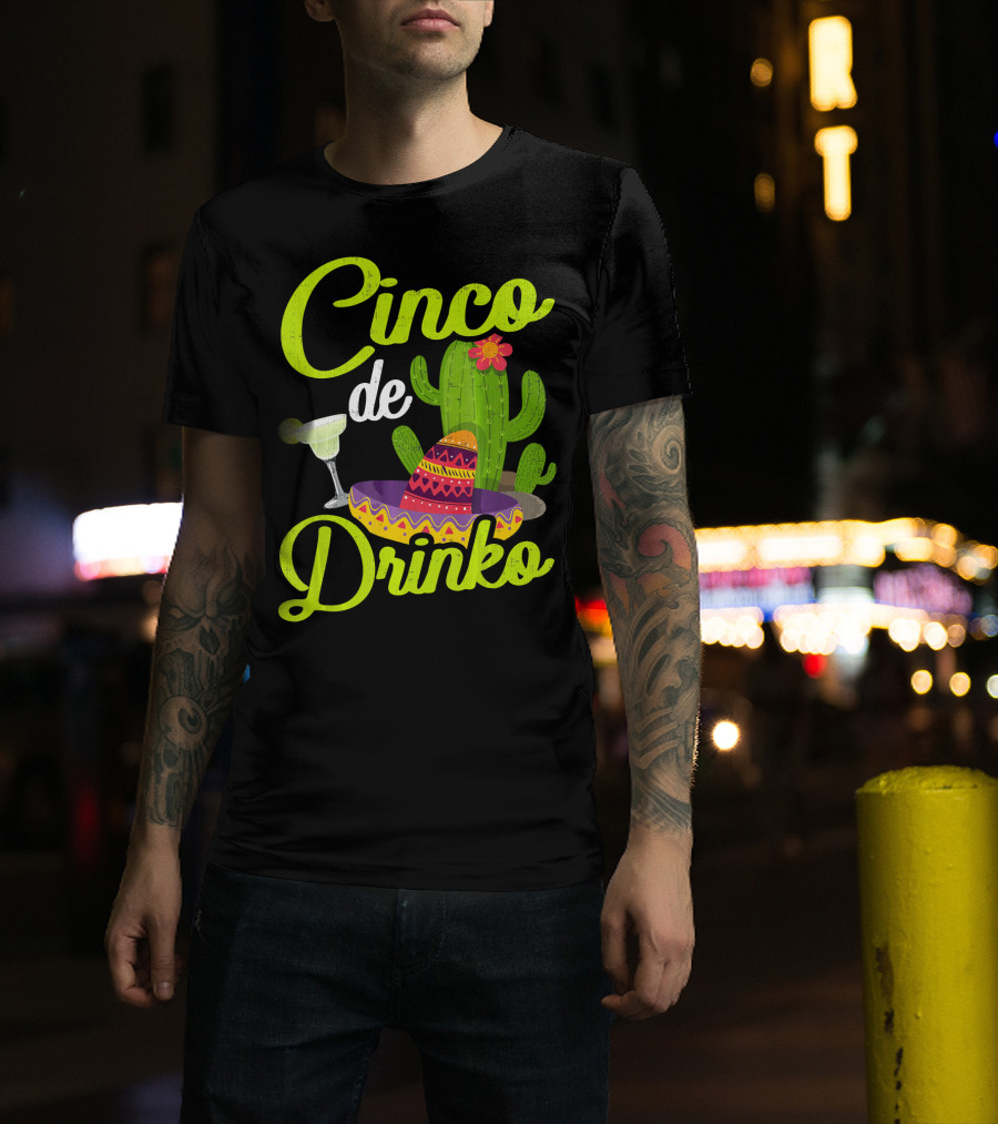 Cinco De Drinko Sombrero Cactus Margarita T-Shirt