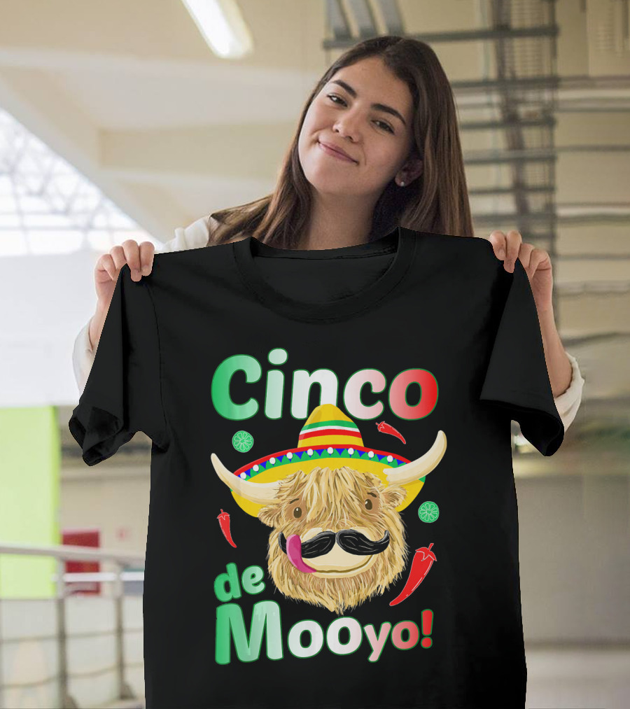 Cinco de Mooyo Scottish Highland Cow Fiesta T-Shirt
