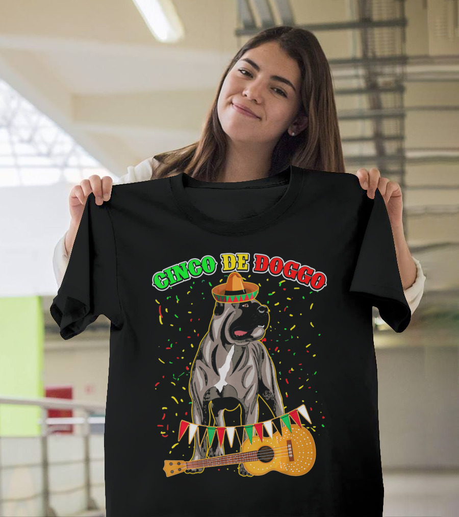 Cinco De Mayo Doggo Cane Corso Sombrero Guitar Festival T-Shirt