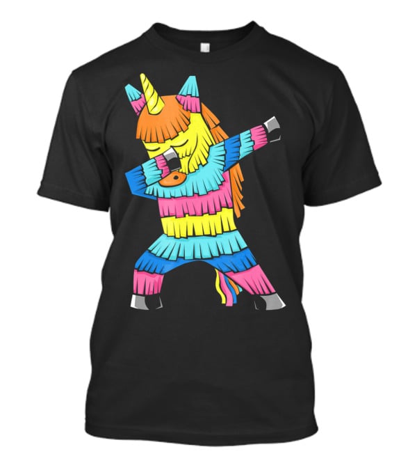 Cinco De Mayo Unicorn Dabbing Colorful Pinata Fun T-Shirt