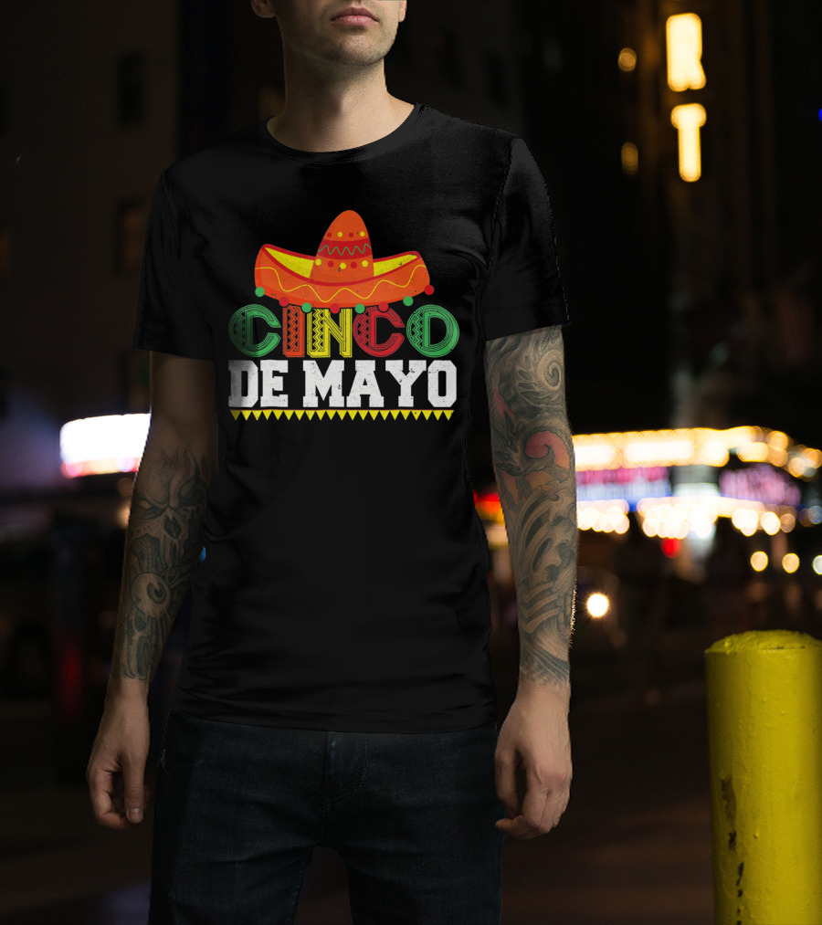 Cinco De Mayo Sombrero Colorful Festive Mexican T-Shirt
