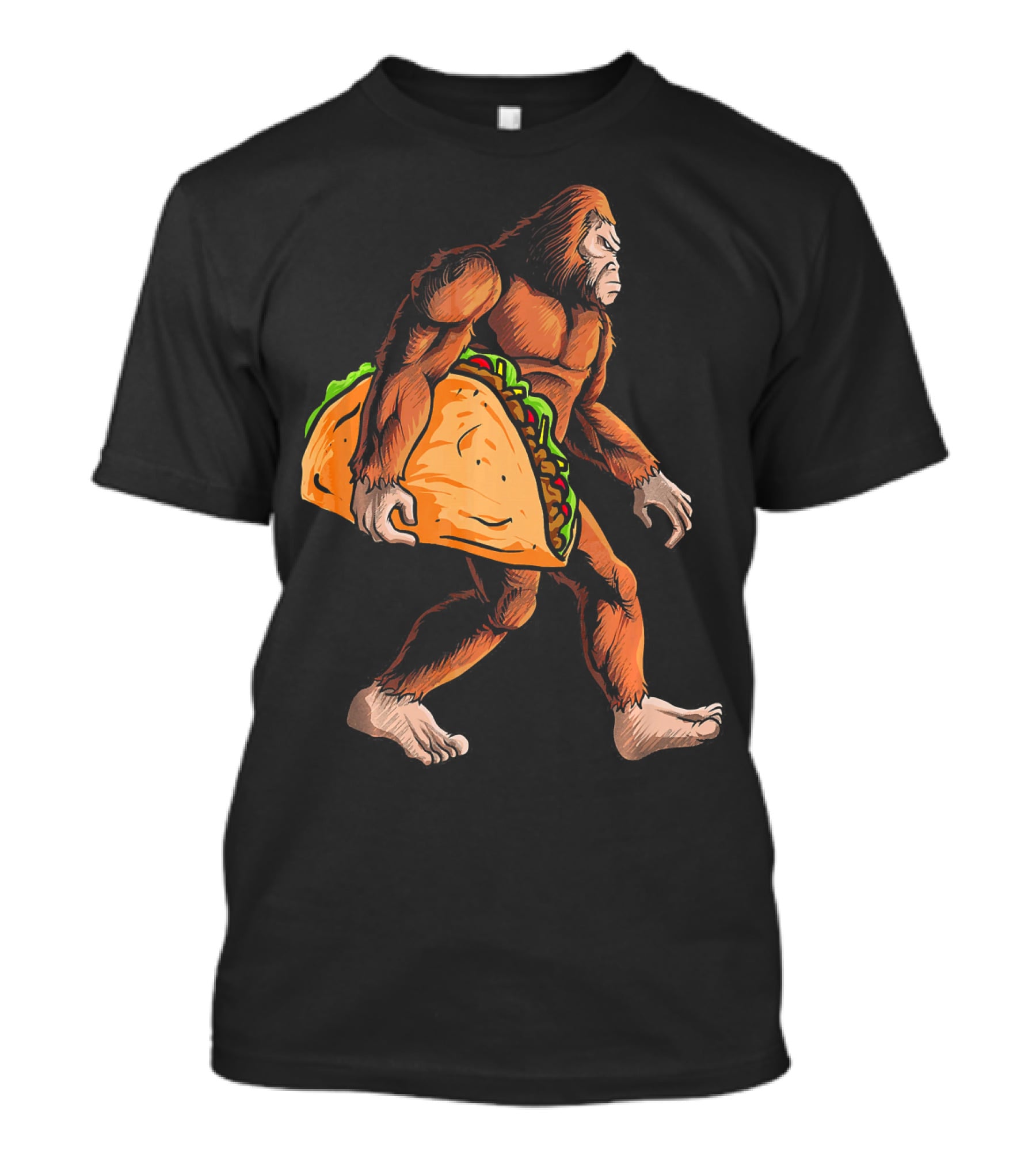 Bigfoot Carrying Giant Taco For Cinco De Mayo T-Shirt